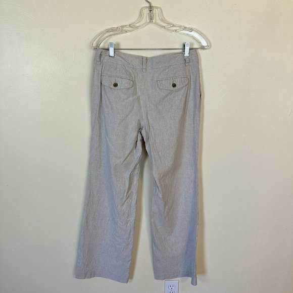 Banana Republic Flurry Wide Leg Pants Womens 4 Martin Fit Linen Cotton Size 6 - Picture 8 of 9